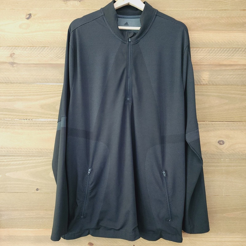 Adidas Pullover Black 1/4 Zip Textured‎ Performance Mens XL